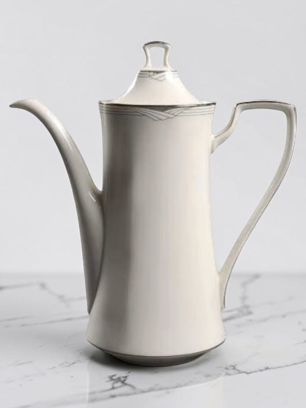 VINTAGE NORITAKE Sterling Cove Coffee pot w/lid Fine China Retired LIKE New